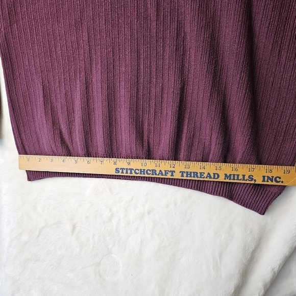 Vintage Eddie Bauer Quarter Zip Sweater XL Men’s Burgundy Business Casual fall - Picture 6 of 12